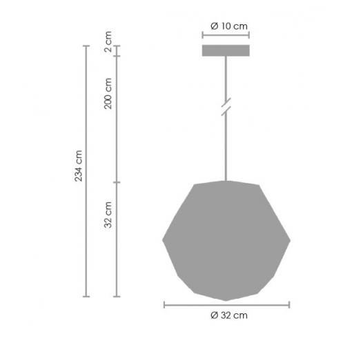 Lampa wisząca FUTURI STAR miedziana 32 cm