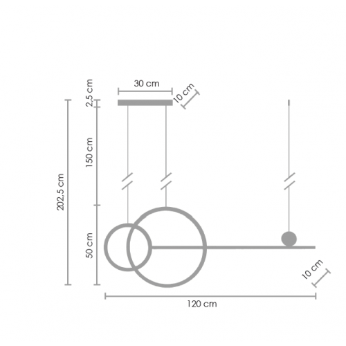 Lampa wisząca NEW AGE LED czarna 120 cm