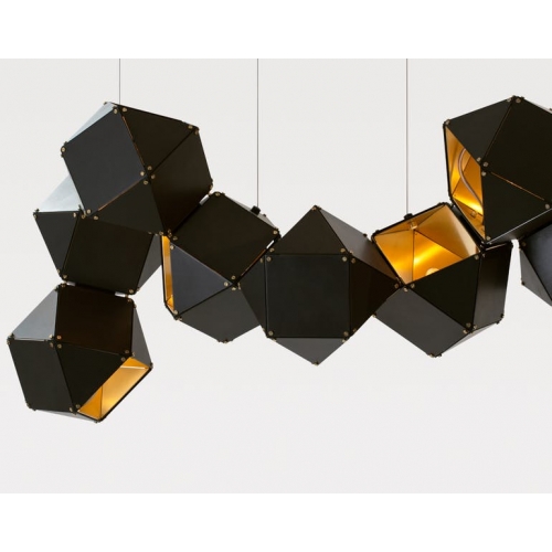 Lampa wisząca NEW GEOMETRY-14 czarno złota 142 cm