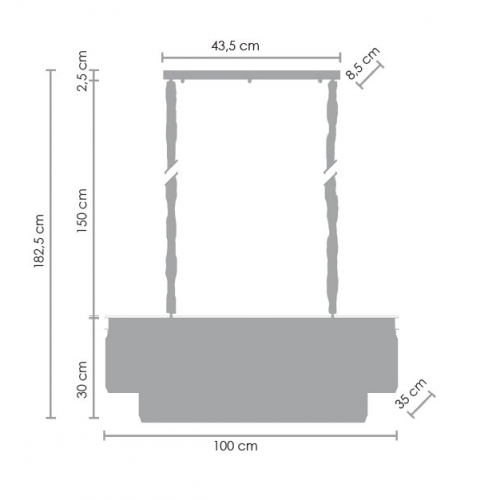 Lampa wisząca SPARKLE DOUBLE antracyt 100 cm