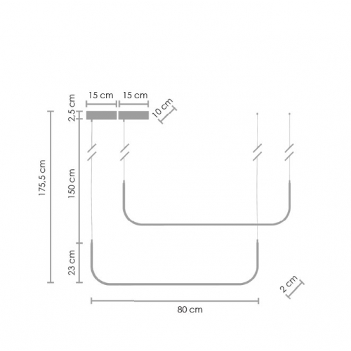 Lampa wisząca MINIMA-2 led czarna 80 cm