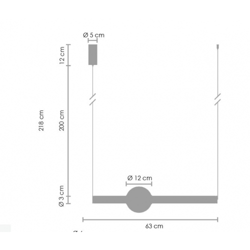 Lampa wisząca O-LINE LED 63 cm mosiądz