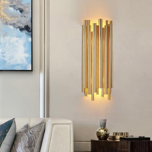 Lampa ścienna TUBO GOLD złota 50 cm