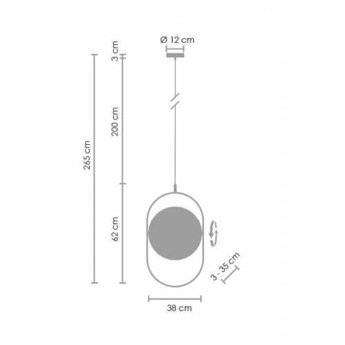 Lampa wisząca ELIPSE L LED czarna 65 cm