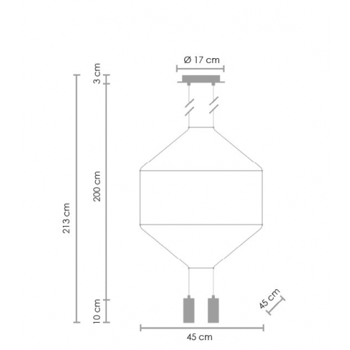 Lampa wisząca LINEA-4 czarna 45 cm