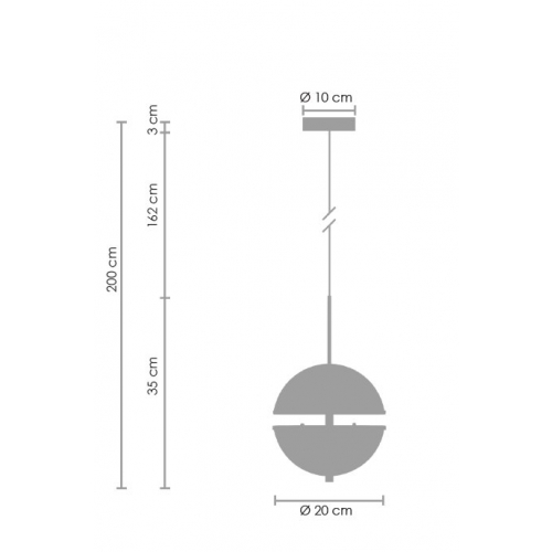 Lampa wisząca SFERA-1 LED złota 20 cm