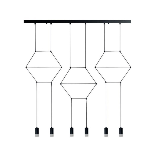 Lampa wisząca LINEA-6 LONG czarna 100 cm