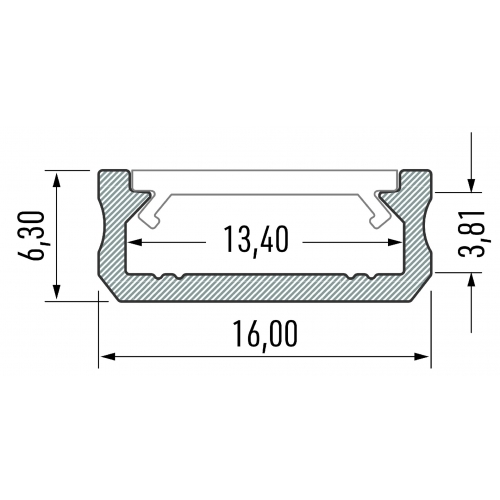 PROFIL ALUMINIOWY SREBRNY TYP D 2m + KLOSZ MLECZNY