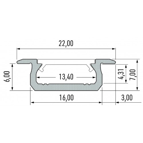 PROFIL ALUMINIOWY SREBRNY TYP Z 2m + KLOSZ MLECZNY