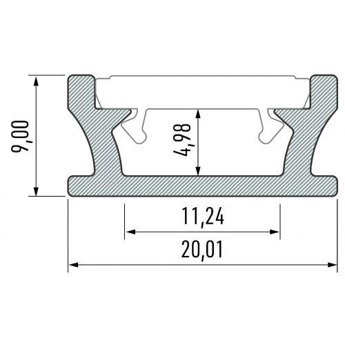 PROFIL ALUMINIOWY SREBRNY TYP T 1m + KLOSZ MLECZNY