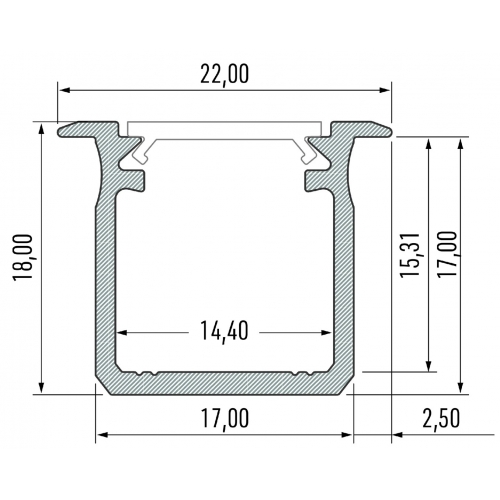 PROFIL ALUMINOWY SREBRNY TYP G 1m + KLOSZ MLECZNY