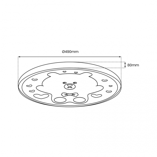 Plafoniera BEAR PINK 34W LED Ø490 mm