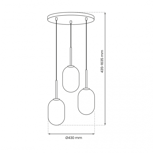 Lampa wisząca ALIAS GOLD 3xE14 koło