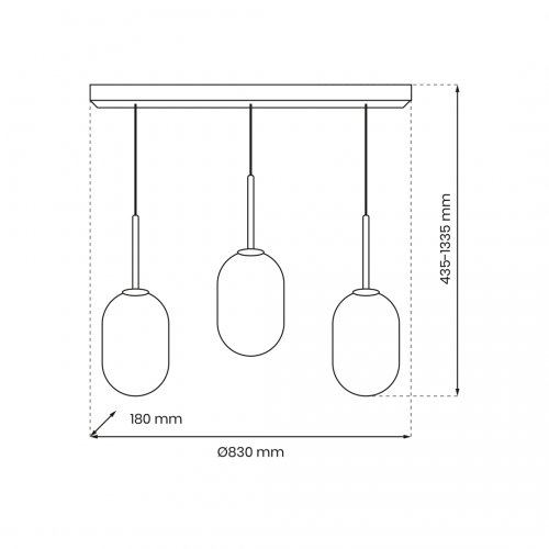 Lampa wisząca ALIAS GOLD 3xE14