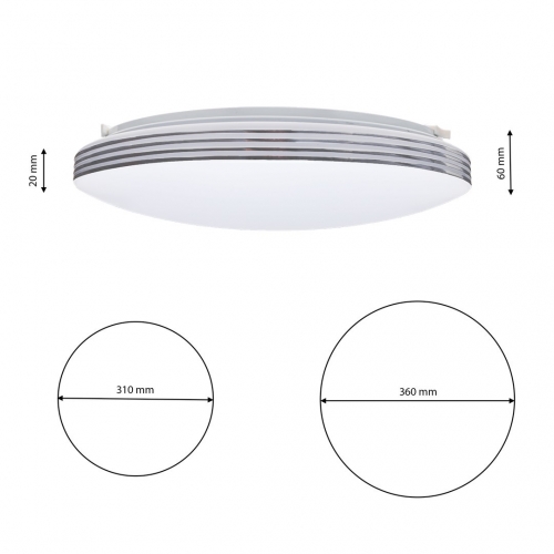 Plafon SIENA 25W LED Ø350 mm + pilot