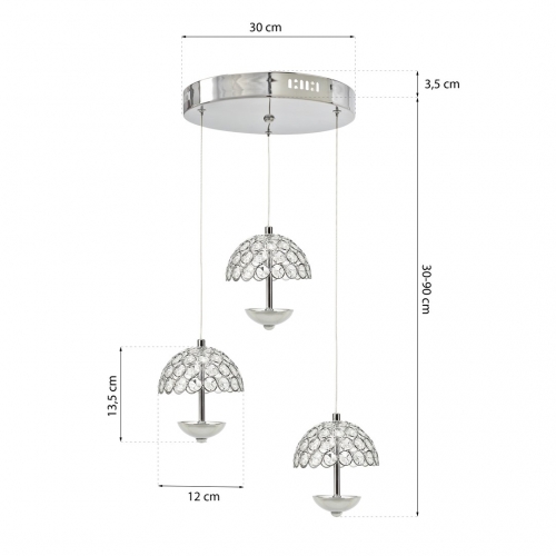 LAMPA WISZĄCA VENUS  3x5W LED