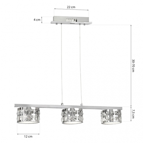 LAMPA WISZĄCA ALEX  3X5W LED