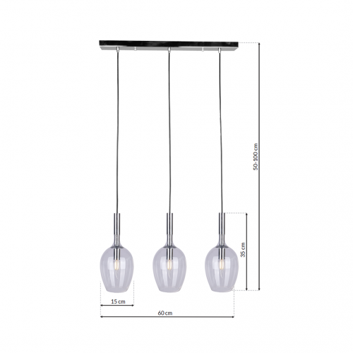 Lampa wisząca TANGO CLEAR 3xE14