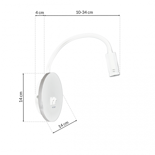 Lampka nocna BASE 8W+2W WHITE