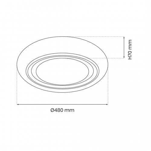 Plafon MEGAN Ø480 mm 48W LED