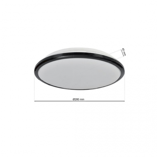 Plafon TERMA BLACK 18W LED IP44 Ø280 mm