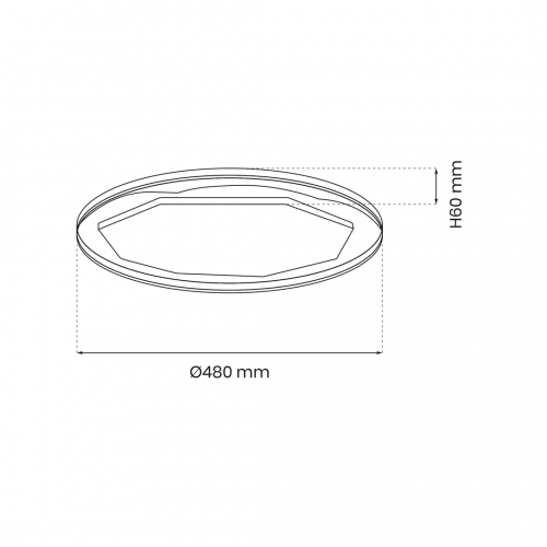 Plafon OPTIMA BLACK 52W LED Ø480 mm