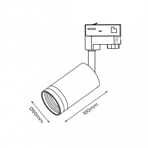 Track Spot Pipe Ring Czarny 1xGU10 - 3-obwodowy