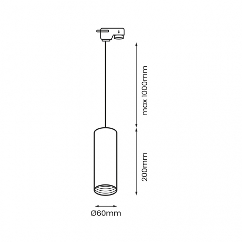 Pipe Track Pendant Light White 1xGU10