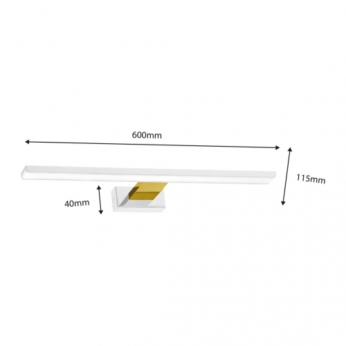 Kinkiet SHINE WHITE/GOLD 60cm 13,8W LED