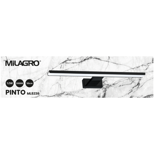 Kinkiet PINTO BLACK 12W LED 50cm