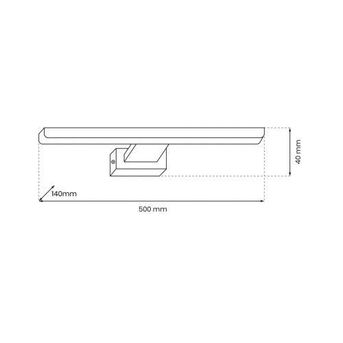 Kinkiet PINTO BLACK 12W LED 50cm