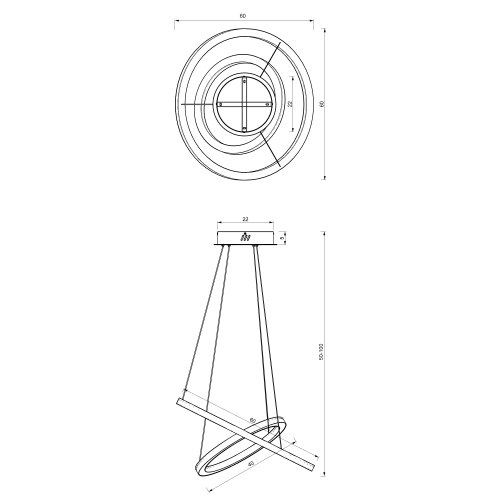 Lampa wisząca GALAXIA GOLD 46W LED