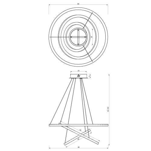 Lampa wisząca GALAXIA BLACK 85W LED