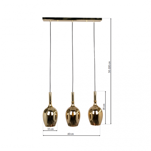 Lampa wisząca LUGANO GOLD 3xE14