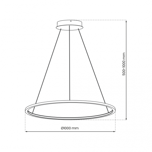 Lampa wisząca Saturno Black 57W LED