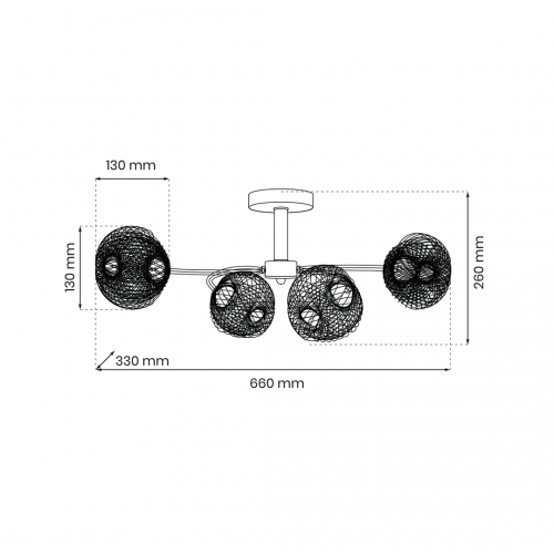 Lampa sufitowa OAKLAND 4xE27