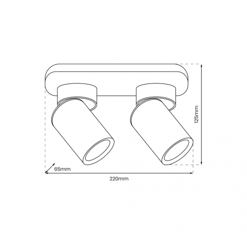 Lampa Sufitowa Andy 2xGU10 Biały + Złoty