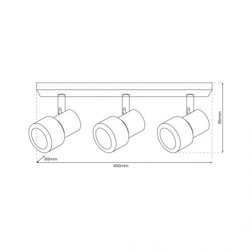 Lampa Sufitowa Cino 3xGU10 Czarny + Chrom