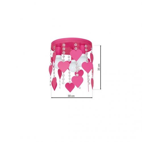 Lampa Sufitowa CORAZON PINK 3xE27