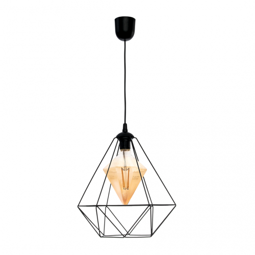 Lampa wisząca ALAMBRE BLACK 1xE27 4W żarówka w zestawie