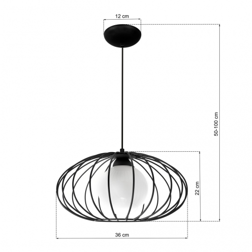 Lampa Wisząca KRONOS BLACK 1xE14