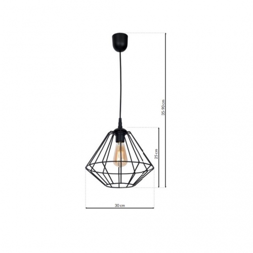 Lampa wisząca COLIN BLACK 1xE27