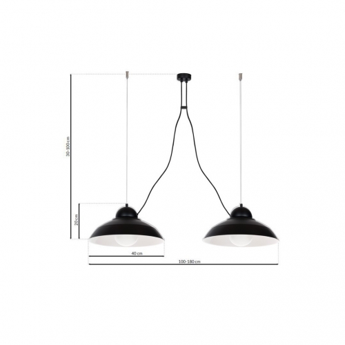 Lampa wisząca GUSTAV BLACK 2xE27