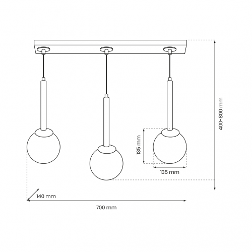 Lampa wisząca PARMA 3xE14