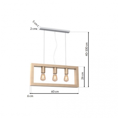 Lampa wisząca MACK 3xE27