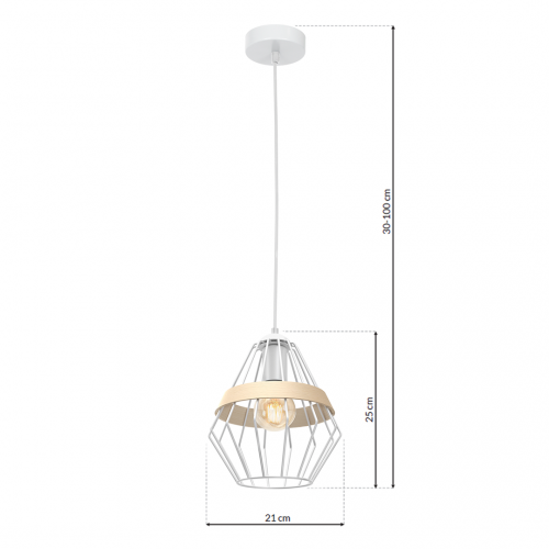 Lampa wisząca CLIFF WHITE 1xE27