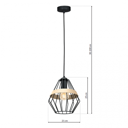 Lampa wisząca CLIFF BLACK 1xE27