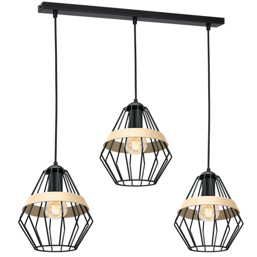 Lampa wisząca CLIFF BLACK 3xE27