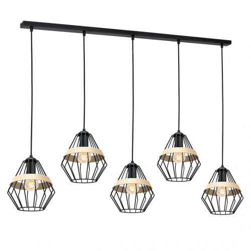 Lampa wisząca CLIFF BLACK 5xE27