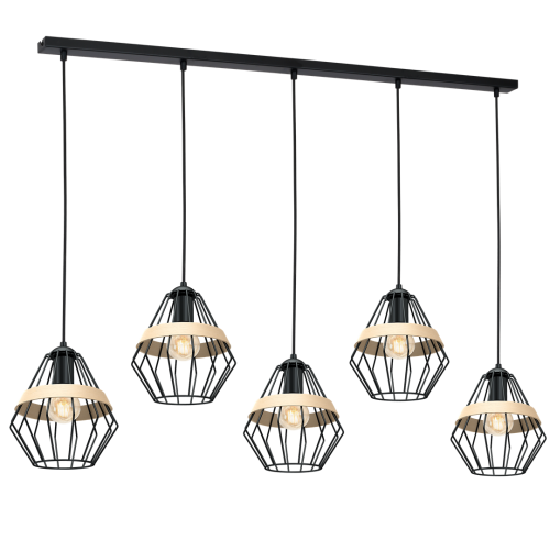 Lampa wisząca CLIFF BLACK 5xE27